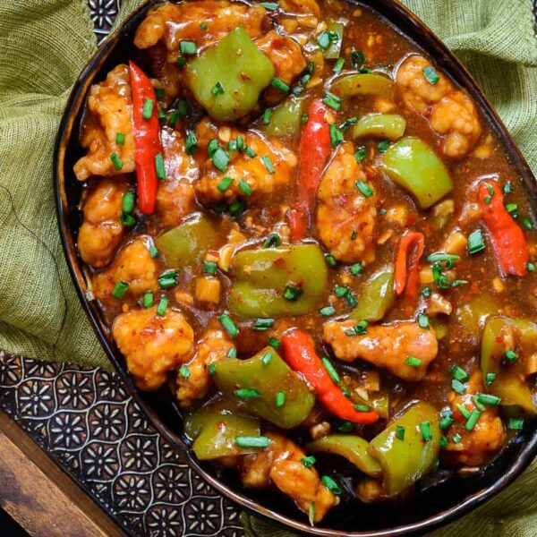 CHILLI GARLIC CHICKEN IN BELL PAPPER